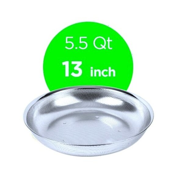 Professional Micro-Perf. Strainer-Colander Set 3 (5.5~7~10 Qt) 304 18/8 SS ~ NEW - Picture 13 of 15